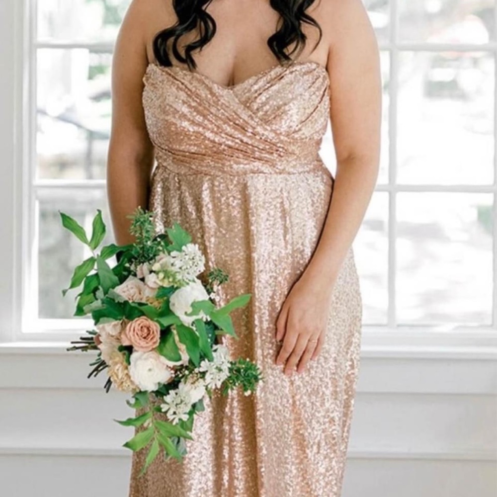Revelry Rose Gold strapless dress